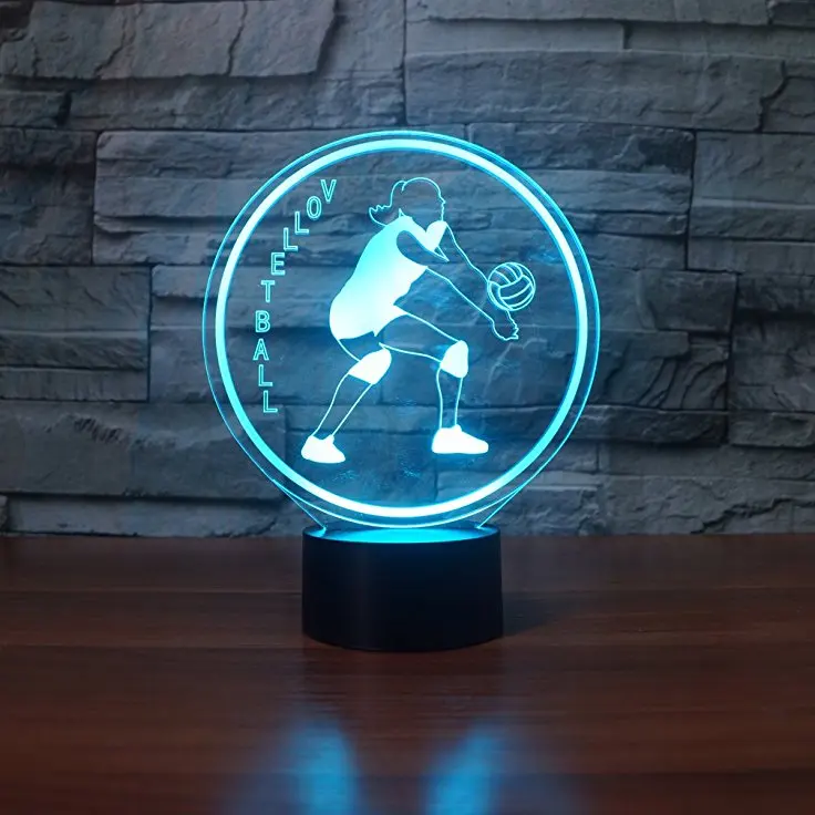 [Seven Neon]Volleyball Acrylic 7Colors Desk Lamp Spot 3D Lamp Novelty Led Night Light Millennium Falcon Light