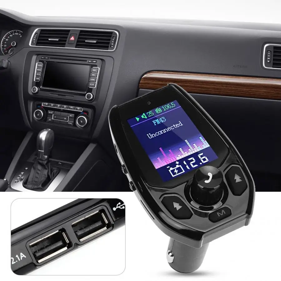Автомобильный fm-передатчик 1,8 в TFT Автомобильный MP3-плеер FM43 Bluetooth передатчик двойной usb зарядка голосовой модулятор