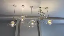 Lamp.led-Light Iron-Glass Bubbles Golden-Chandelier Postmodern Dinning-Room for Foyer