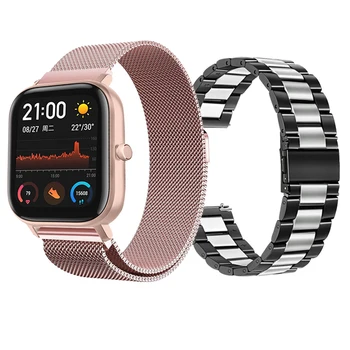 

Bracelet For Amazfit GTS Bip Strap Metal Stainless Steel Band Watch Strap For Amazfit gtr 47mm 42mm Stratos Pace Wristband