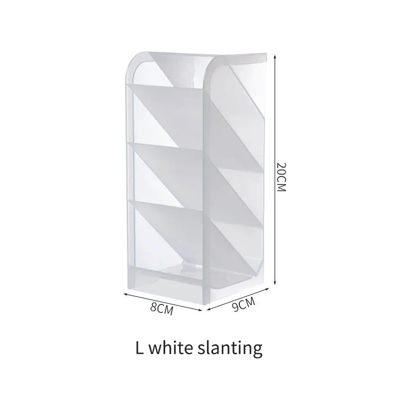 Портативный 4 сетки Макияж Косметический Держатель Sub-Grid разное хранилище Настольный ящик для хранения многофункциональный настольный карандаш ручка Органайзер - Цвет: L white slanting