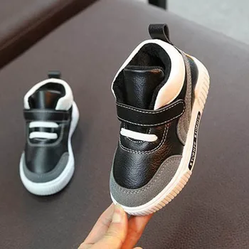 

Winter Leather Kids Shoes Boys Girls Sneakers Warm Plush Casual Children Sport Shoes Cotton Padded Running Shoes Baby Sneakers