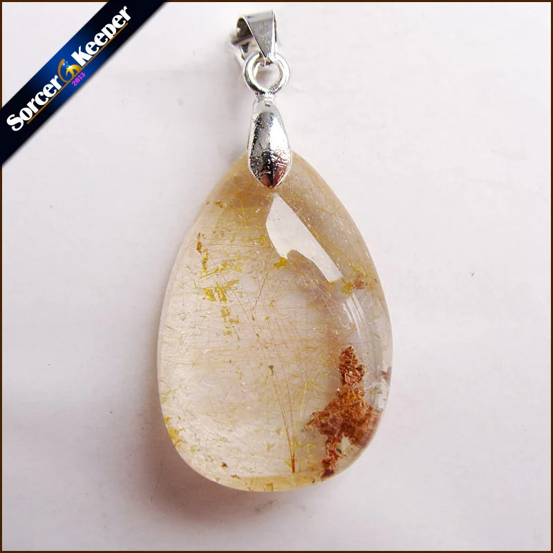 

Rare Natural Quartz Rutilated Garden Quartz Crystal Pendant Red or Gold Crystal Necklace Natural Stones and Minerals MS919