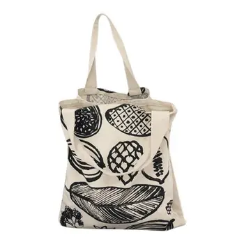 

Simple Women Canvas Shoulder Bag Print Totes Casual Large Shopping Handbag