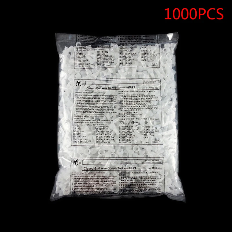 1000 шт. CE1X CE2X CE5XClosed-End соединители проводов обжимной крышка клемм электрические 3 размера