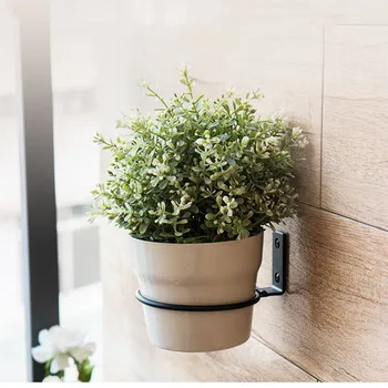 

3pcs Avant-garde Flower Pot Tray Wall-mounted Folding Metal Flower Pot Ring Bracket Flower Trough Tray Bracket Flower Pot