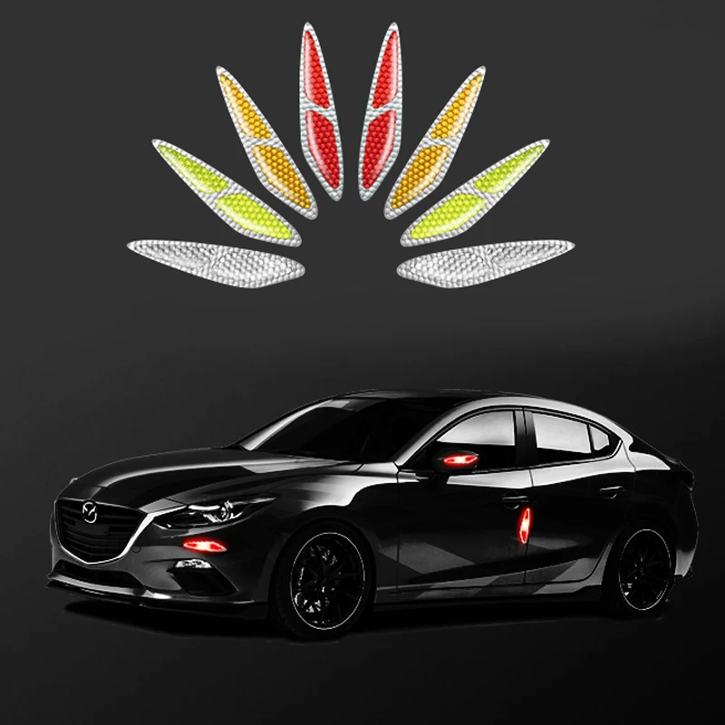 

2Pcs Car Reflective Strip Stickers Protective Collision Scratch For Audi Honda Car Reflex Warning Notice Exterior Accessories