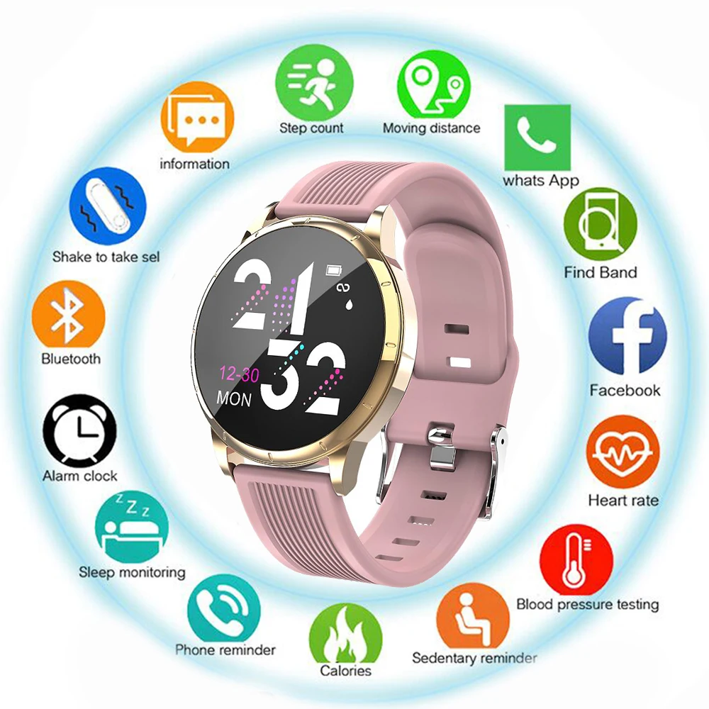 

New Smart Tempered Glass Watch Clever Waterproof Activity Tracker Fitness Heart Rate Monitor Sports Men and Women Smart Watches