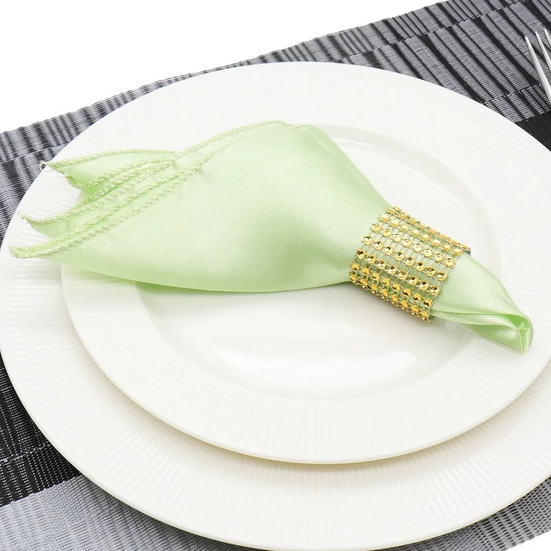 50 шт. 30 см квадратный атласные салфетки Твердые платок для Свадебная вечеринка в отеле Ресторан Декор стола - Цвет: Light Green