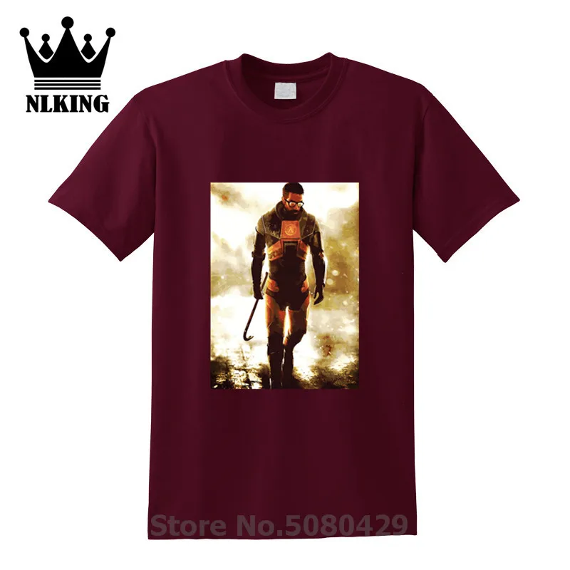 

Cool Style Half life Gordon Freeman t shirt men Camicia di Mezza Vita 3 Short Sleeve Cotton TShirt Sangue Diavolo braccio tshirt