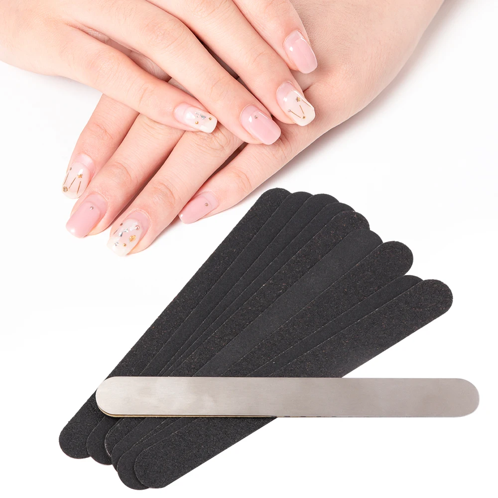 

New Arrival 10pcs Replacement Sand Paper Nail File Half Moon Shape Nail Polish Sanding Buffer Strips Nail Polishing Manicure