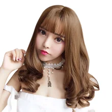 Парик с воздушной челкой пушистые короткие кудрявые волосы парик воды Волнистые волны для девочек косплей WH998