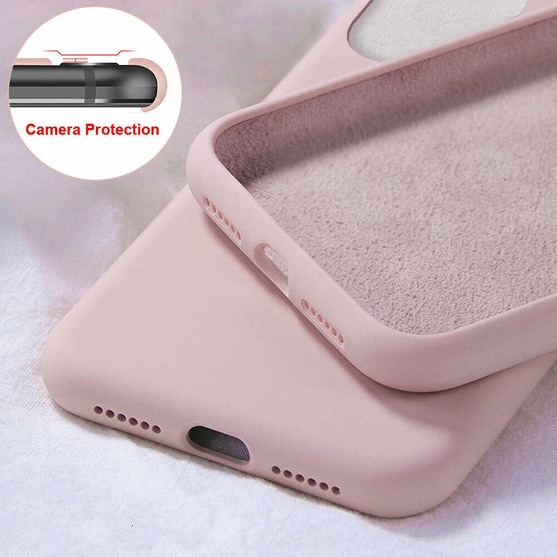 Liquid Silicone Solid Color Case for iPhone XS 11 Pro MAX XR X Max Candy Phone Cases 7 6 6S 8 Plus Soft Cover | Мобильные телефоны