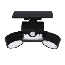 Солнечный свет открытый двойной головкой вращающийся датчик движения сад уличный фонарь 30 светодиодный