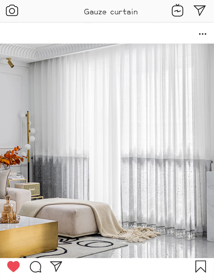 Retro Gray White Dots Gradient Bedroom Mesh Voile Side Leaves Lace Decoration Luxury Tulle Curtains For Living Room Sheer Drapes thermal curtains