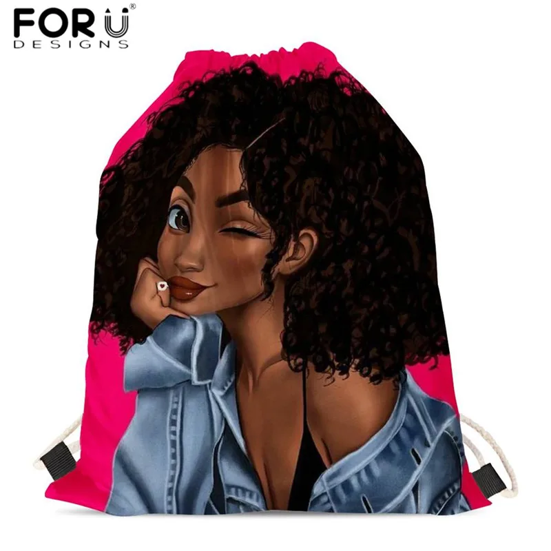 FORUDESIGNS/черные женские сумки для девочек с завязками, повседневный женский рюкзак на веревках, уличная сумка для фитнеса, молодежная сумка женская - Цвет: HMC1311Z3