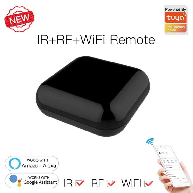 Tuya-dispositivo de control remoto inteligente WiFi, RF, IR, funciona a través de Alexa, control por voz, Google Home, App smart Life