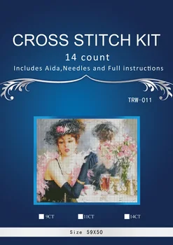 

new Embroidery Counted Cross Stitch Kits Needlework Crafts 14 ct DMC Color DIY Arts Handmade Decor pretty girl 1