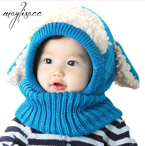 Maylisacc/ г. Новые осенние и зимние детские шапки для щенков 1-4 лет, вязаная шапка шапочка детская шаль, шарф, комплект