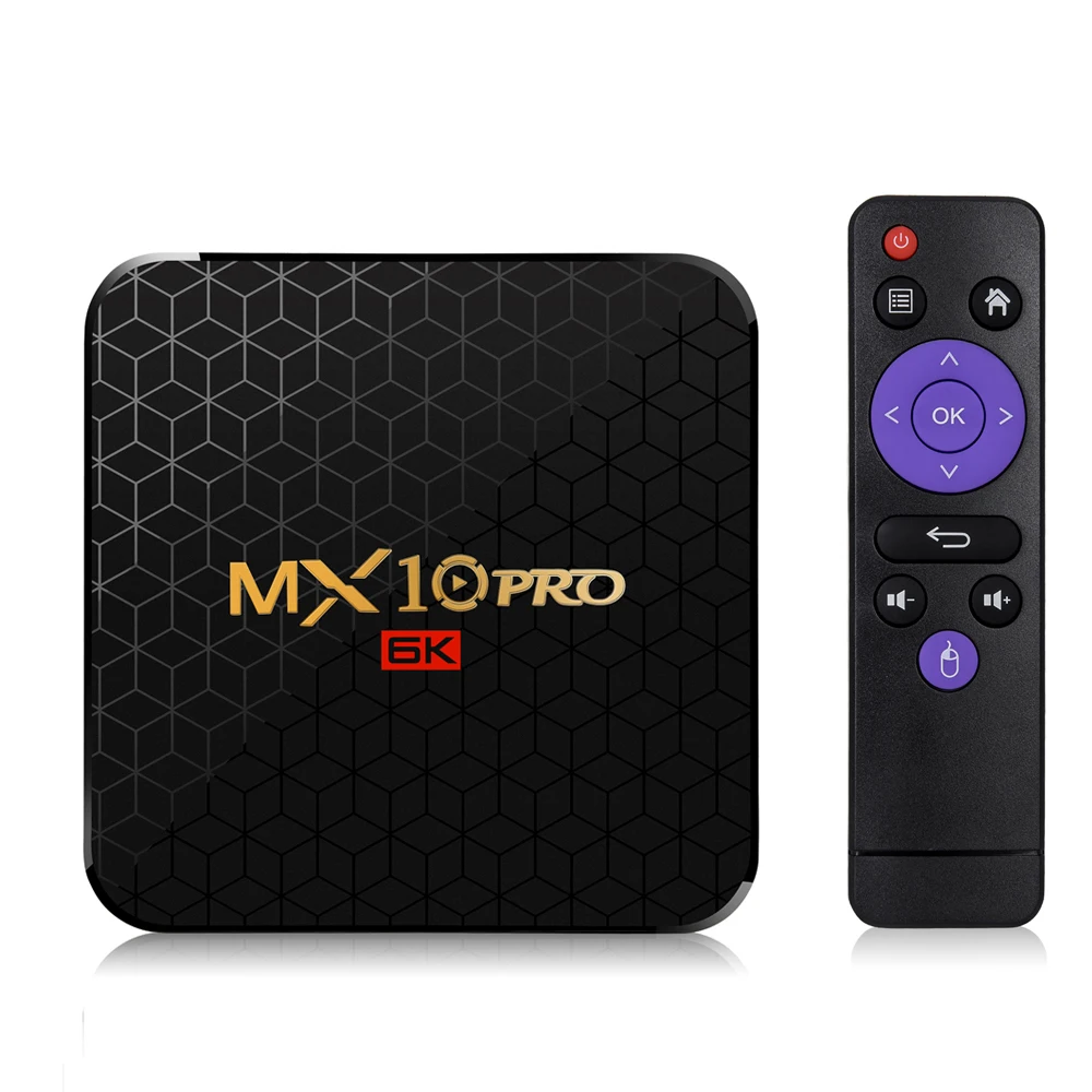 

MX10 PRO Smart TV Box Allwinner H6 TV Box Android 9.0 4K Media Player with 6K Image Decoding 4GB 32GB 2.4G WiFi 100M LAN USB3.0
