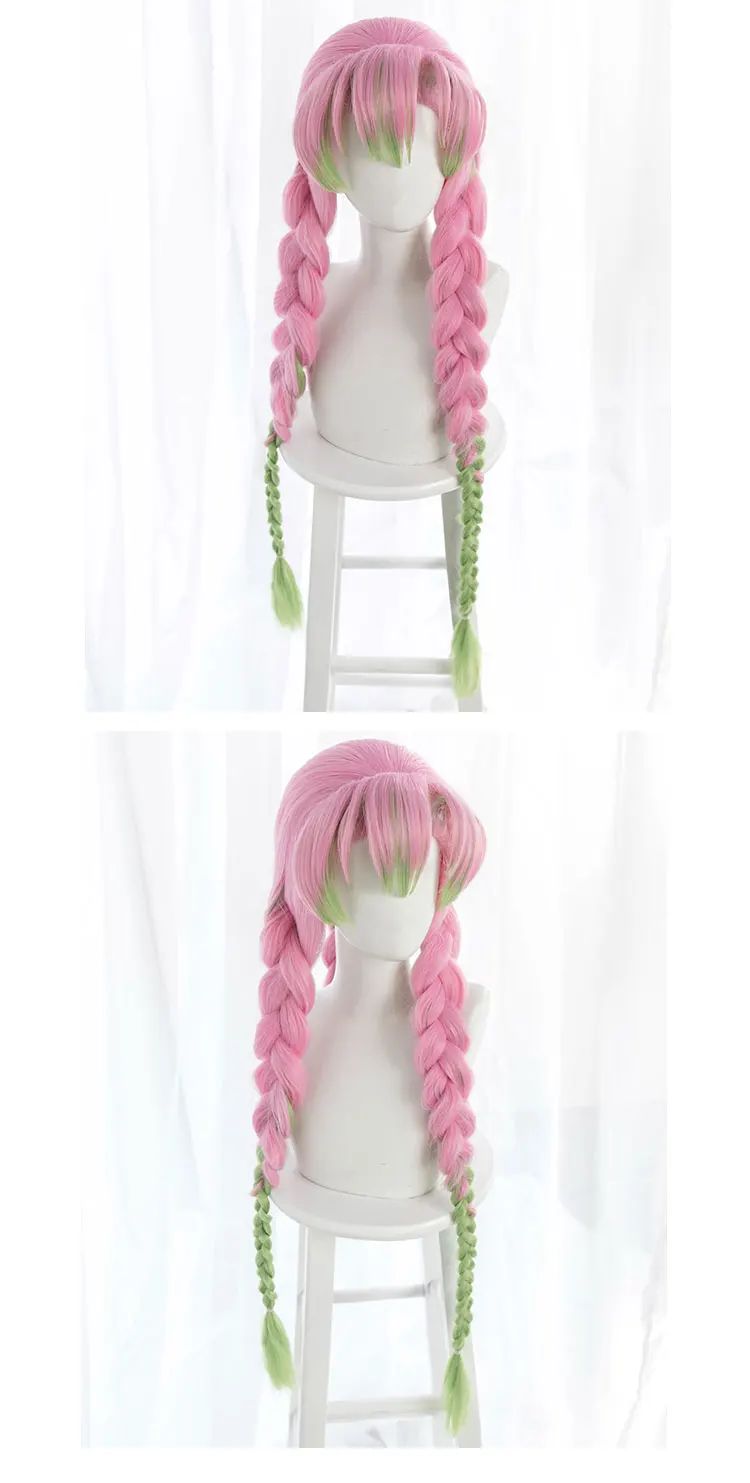 PRE-SALE UWOWO Kanroji Mitsuri Wig Kimetsu No Yaiba Demon Slayer Cosplay Wigs Pink Green Gradient Synthetic Heat Resistant Hair