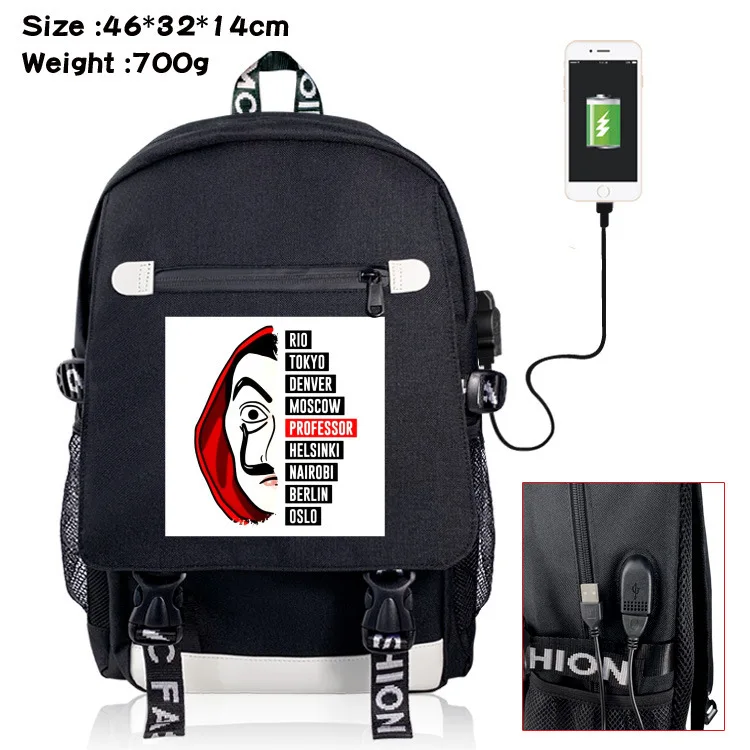 6 La Casa De Papel Backpack Men Women Shoulder Bag Travel Shoulder Bag Casual Laptop Bags Paper House School Backpack Bagpack - Цвет: 6