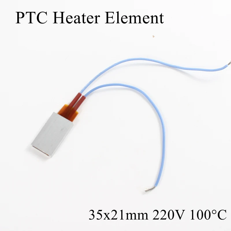 1 шт. 35x21 мм 220 в 100 градусов Цельсия Алюминиевый PTC нагревательный элемент