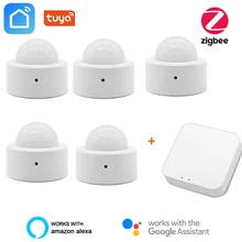 Tuya Sensor de movimiento inteligente Sensor de cuerpo humano cuerpo movimiento inalámbrica ZigBee Gateway Wifi Hub construido en la batería de infrarrojos pasivos