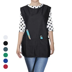 4Colors Unisex Kitchen Aprons with 2 Pockets Lightweight Food Service Art Panting Polyester-Cotton Cobbler Solid Colors Uniforms