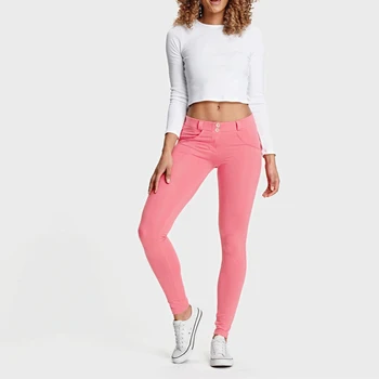 

Melody Middle Waist Pink Carry Buttock Knitted Yoga Pants Girls workout Leggings For Women Gym Leggings Super Stretch jeggings