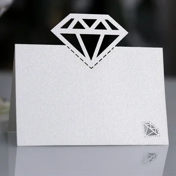 

100pcs Laser Cut Diamond Table Name Place Cards Favor Table Name Message Setting Card Wedding Birthday Party Favor Decoration