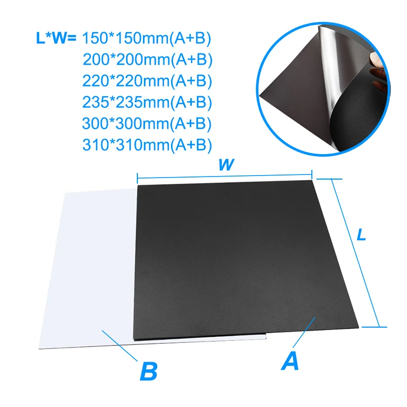Adesivo Hotbed Magnético Flexível Impressão de Camadas Superfície de Remoção de Construção para Impressora 3d Plataforma Heat Bed - Imagem 6