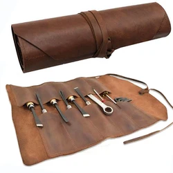 Sac de rangement multifonctionnel, Kit de bobine, sac à main couteau à graver sac à outils en cuir, boîte de rangement d'outils pour le travail du bois 