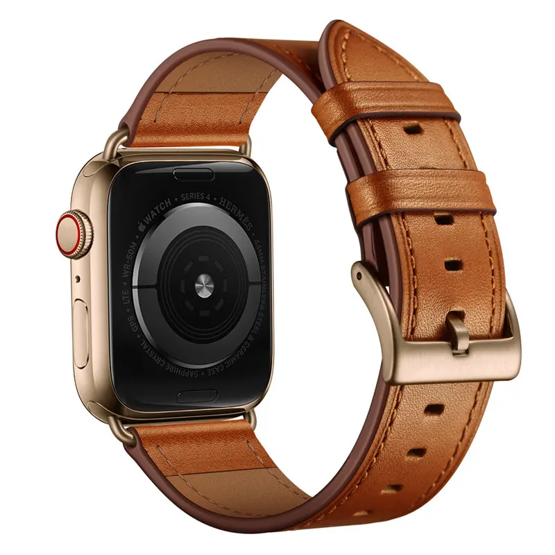 Натуральная кожа ремешок для наручных часов Apple Watch 44 мм 40 мм, 42 мм, 38 мм, сменный ремешок для наручных часов iWatch, Apple Watch Series 5/4/3/2/1 ремешок для часов