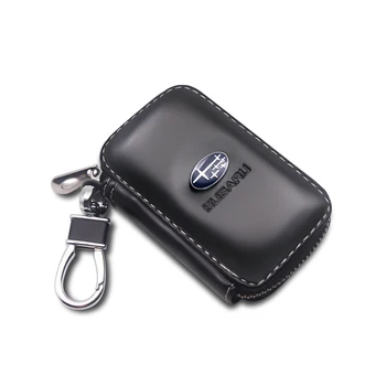 

Genuine Leather Key Wallet Car Key Bag Multi Key Case Fashion Key Holders For Subaru Impreza Forester Tribeca XV BRZ accessories