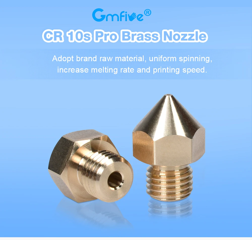 GmFive CR-10S Pro Brass Nozzle Hotend 0.2/0.4/0.6/0.8MM J-head 1.75MM Filament cr10S PRO Ender3 M6 Thread For 3D Printer