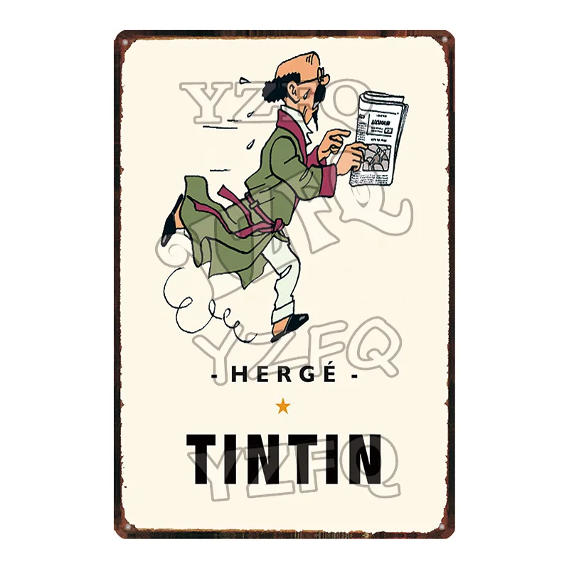 DU-5361 Tintin мультфильм жестяная вывеска металлическая тарелка потертый шик железная живопись детская комната настенный бар домашнее искусство Ремесло Декор 30X20 см DU-5349A - Цвет: DU-5361