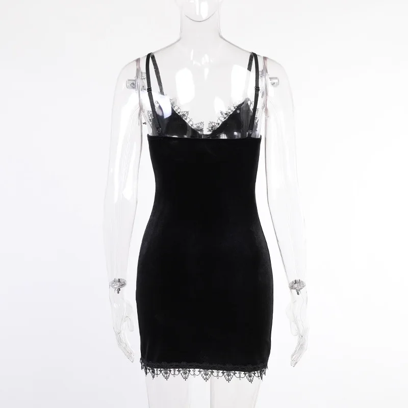 Dark Cross Black Mini Dress Vintage Sexy
