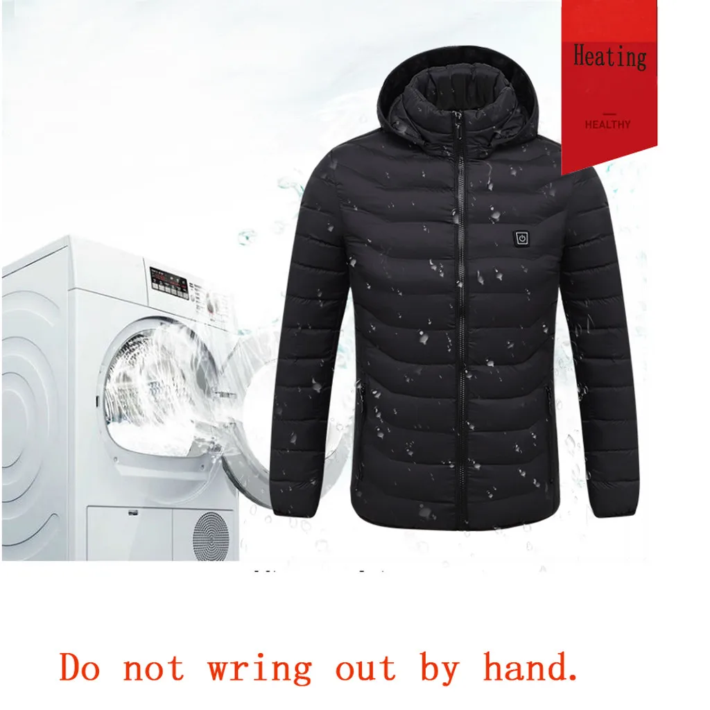 Зимняя мужская теплая куртка, Мужская умная USB Брюшная спина с электрическим подогревом, теплая пуховая хлопковая куртка