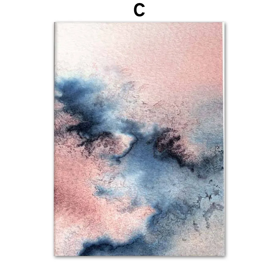 Wall-Art-Canvas-Painting-Pink-Flower-Blue-Tropical-Leaves-Abstract-Nordic-Posters-And-Prints-Wall-Pictures (5)