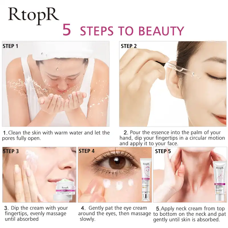 Rtopr マンゴー引き締めスキンに潤いアンチエイジング首クリーム毛穴収縮改善くすみオリーブ Peptid クリームスキンケアセット 顔用セルフタナー ブロンザー Aliexpress