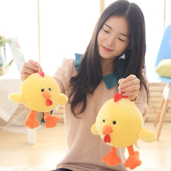 

20cm Cute Mini Chicken Pendants Cartoon Animal Yellow Chicken Bag Pendant Best New Doll