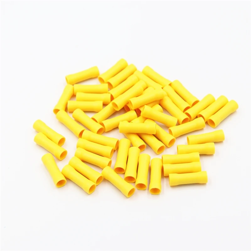 BV5.5 50pcs yellow 100 шт./50 шт. BV1.25 BV2 BV5.5 изолированный стыковый разъем Электрический автомобильный кабель провода обжимной терминал - Цвет: BV5.5 50pcs yellow