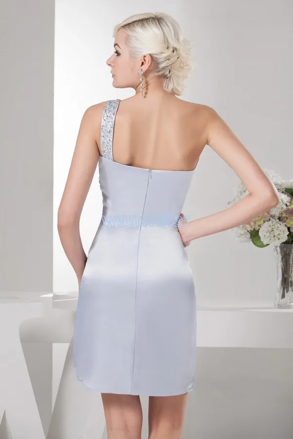 free shipping new design hot seller custom formals one shoulder short beading vestido de noiva cheap Bridesmaid Dresses