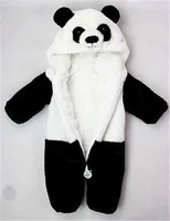0-36months Newborn Baby Keep Warm Winter Jumpsuit Overall Panda Animal Hooded Romper Infant Boy And Girl Hallowe Cosplay Pajamas 3