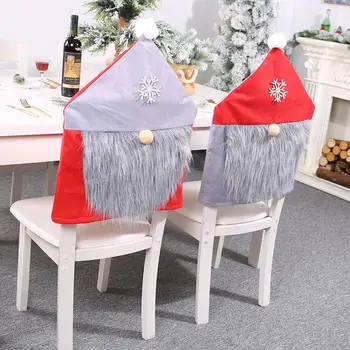 

1pc Christmas Chair Covers Santa Claus Hat Christmas Dinner Chair Back Covers Table Party Decor New Year Party Supplies 40P