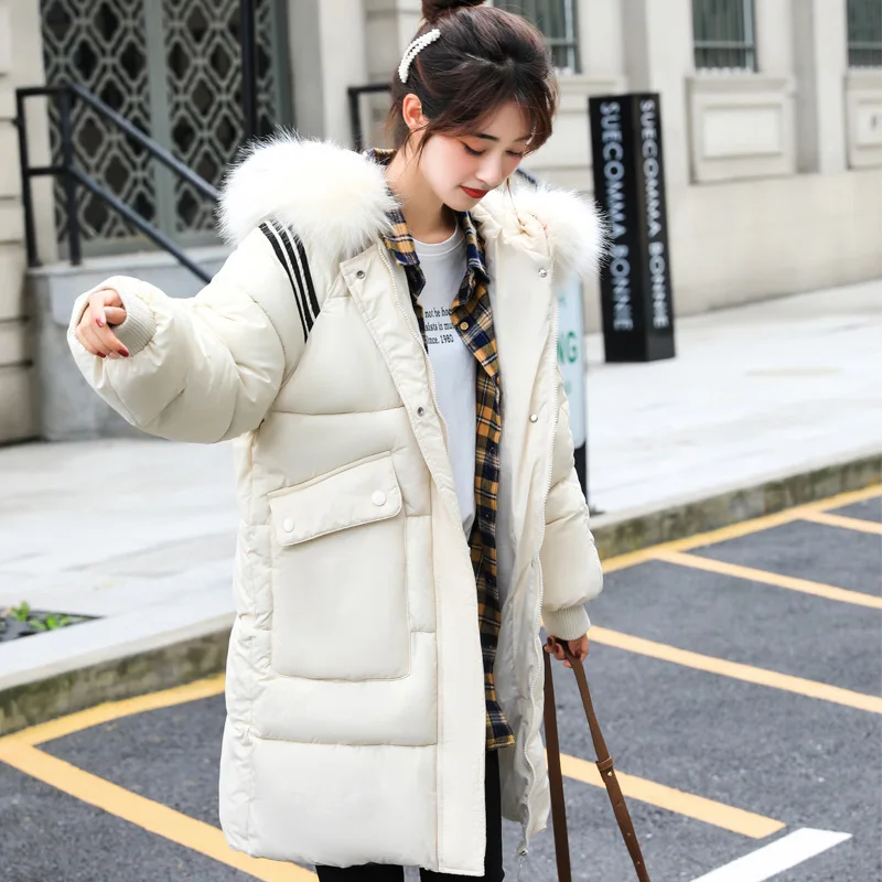 

Foreign Trade New Style 2019 Winter Mid-length down Jacket Cotton-padded Clothes WOMEN'S Dress Europe And America Thick Cotton-p