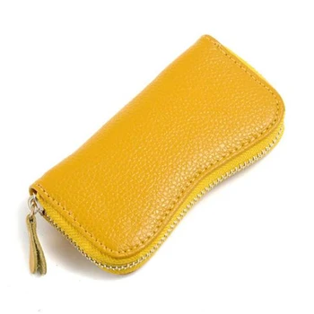 

Fashion British Style Colorful Solid Key Wallet Genuine Leather Key Wallet For Car Square Zipper Key Case Wallet
