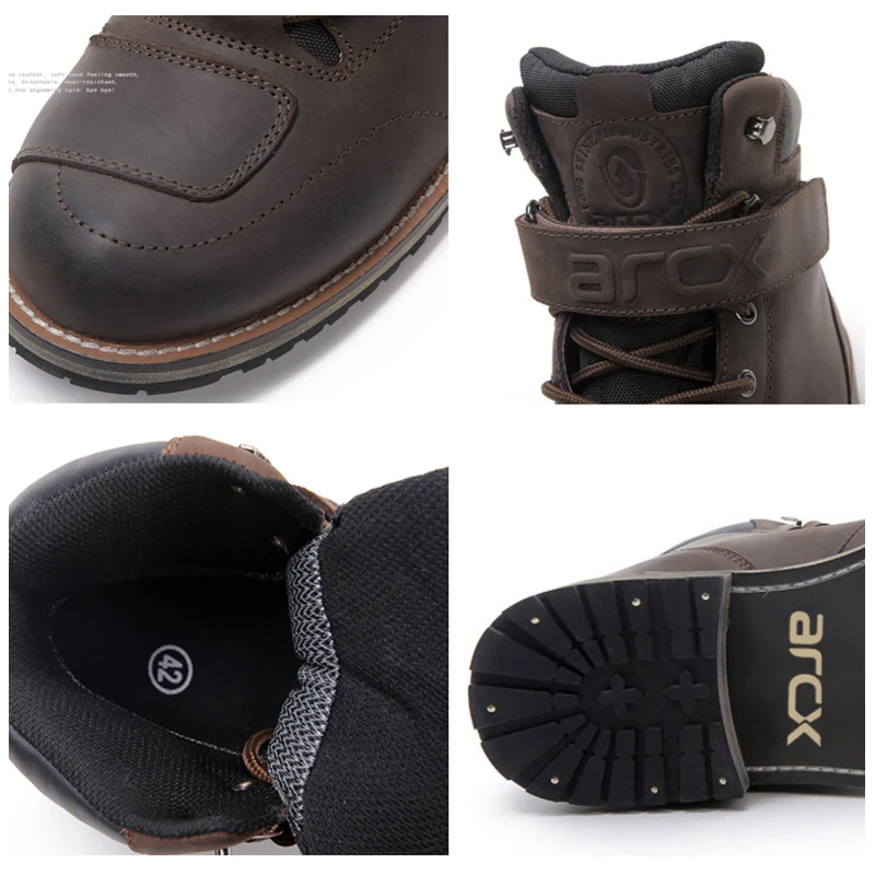 Модные мотоциклетные ботинки ARCX из натуральной кожи теплая водонепроницаемая