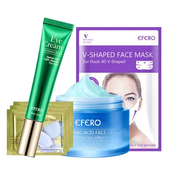 

Hyaluronic Acid Face Cream Moisturizer Whitening Anti Wrinkle Eye Cream Dark Circles Remover Firming V Shaped Lifting Face Masks